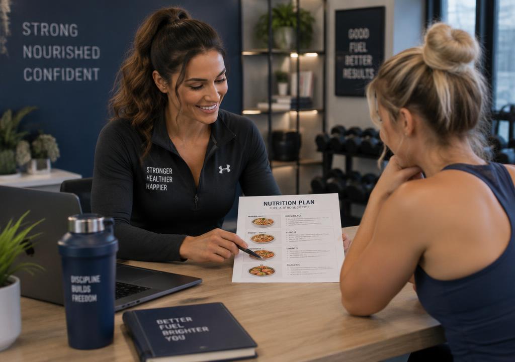 Nutrition coach working with a client