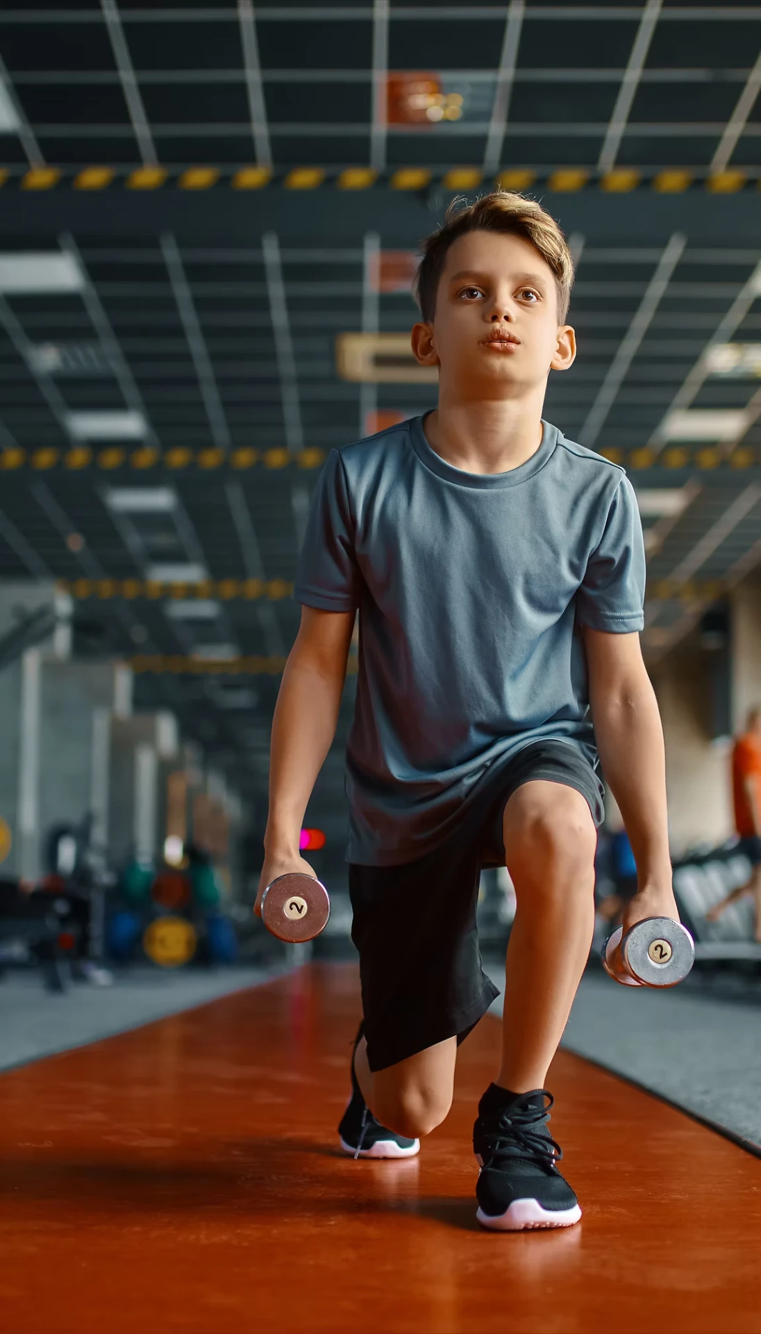 Young athletes in a gym